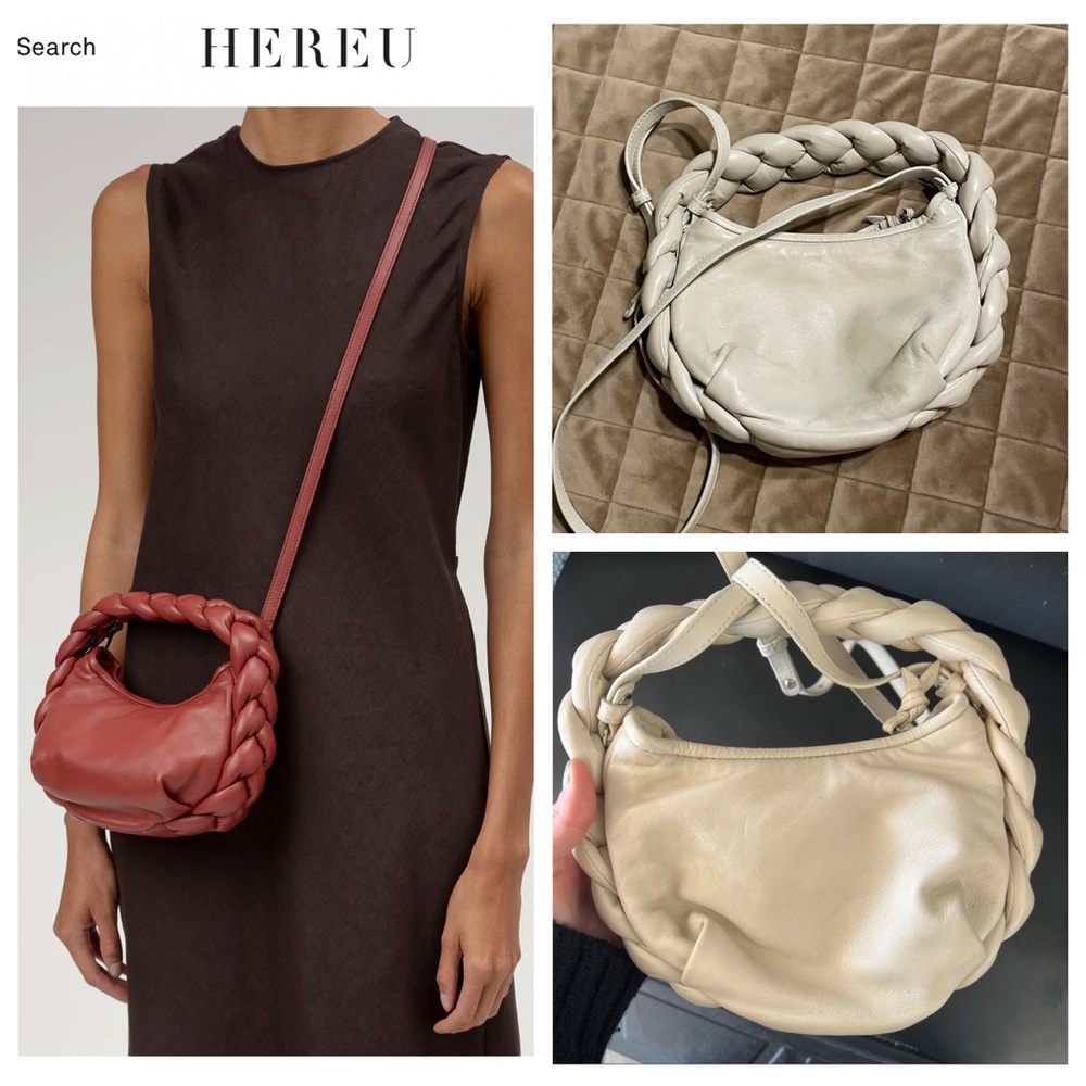 Hereu Espiga Braided Leather Cream Bag